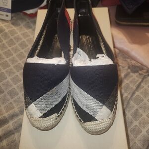 Burberry Stylish Blue and White Espadrilles